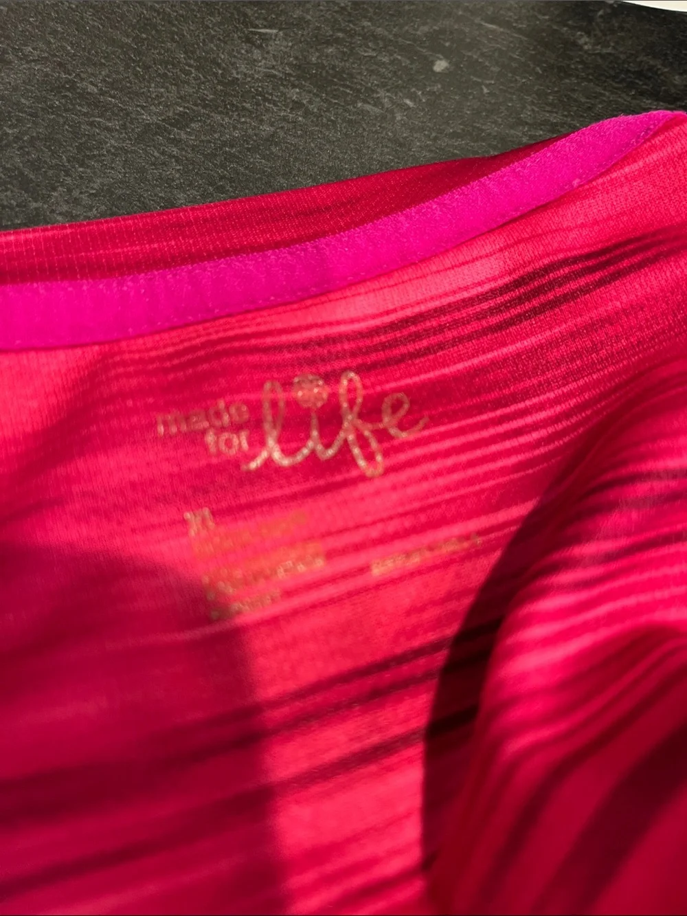 made for life Pink Striped V-Neck Short Sleeve Tee - Picture 2 of 2